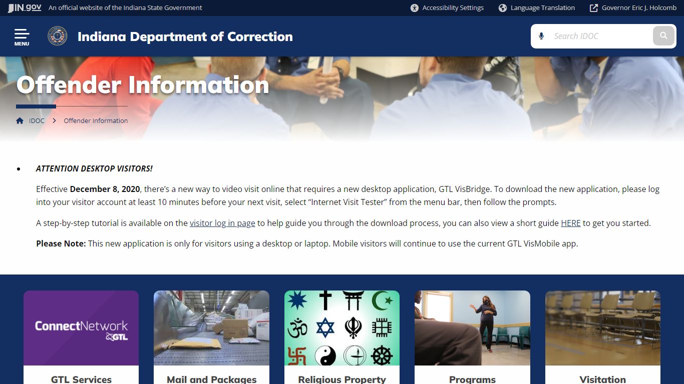 IDOC: Offender Information - IN.gov